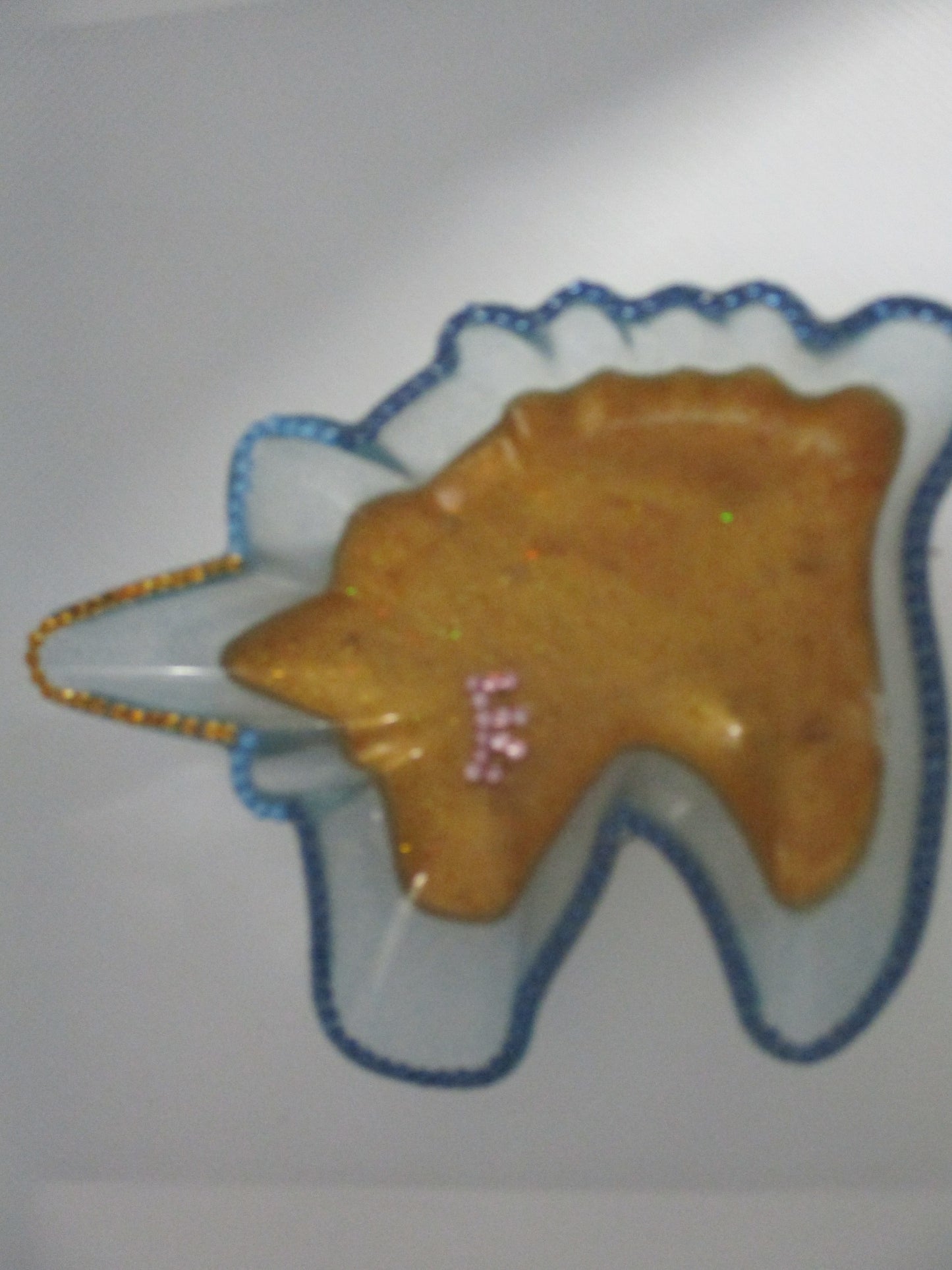 Handmade Unicorn Head Resin Dish with Crystal Drills - Trinket Storage