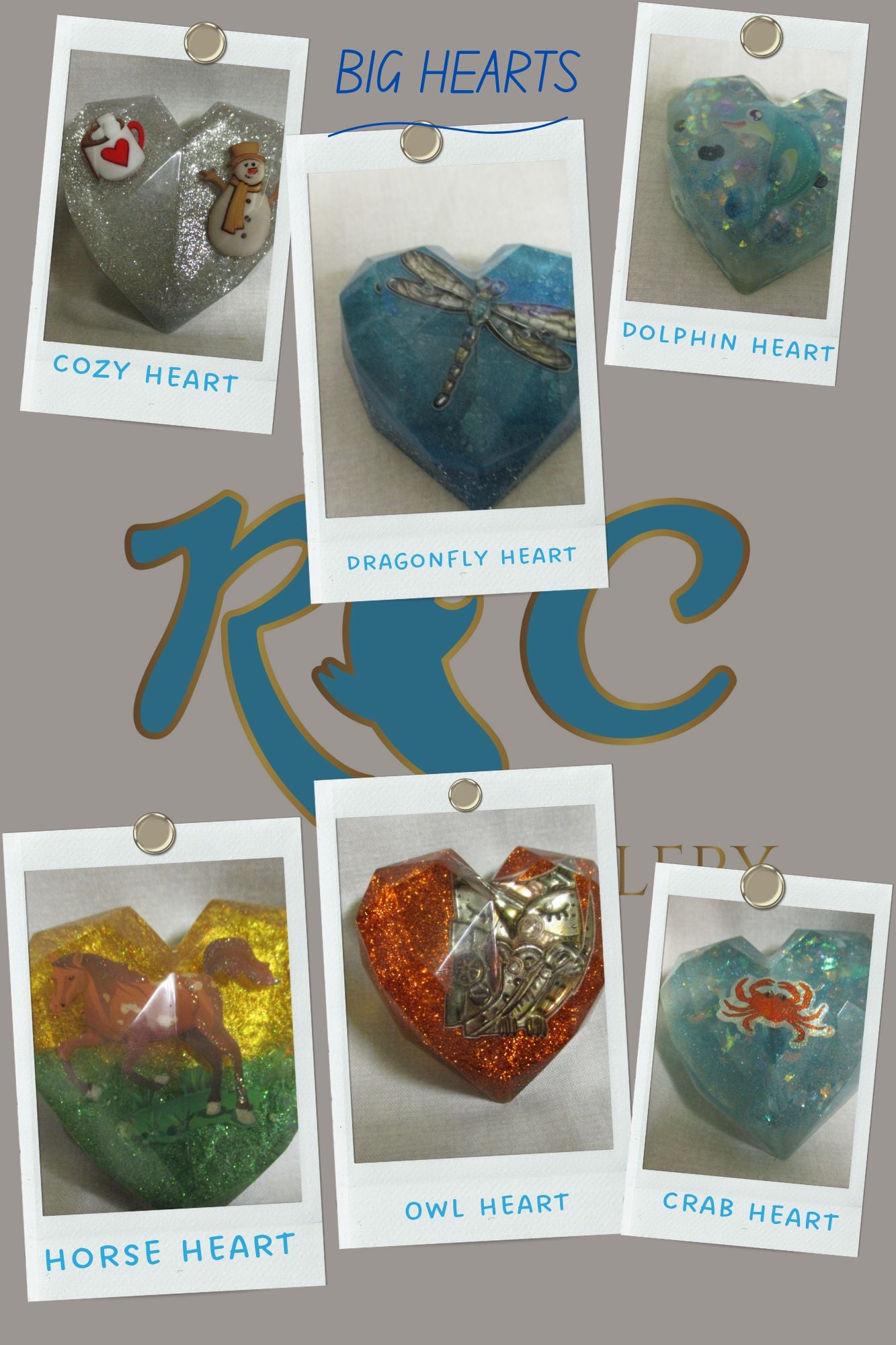Handmade Resin Heart Decoration - Choose Your Design
