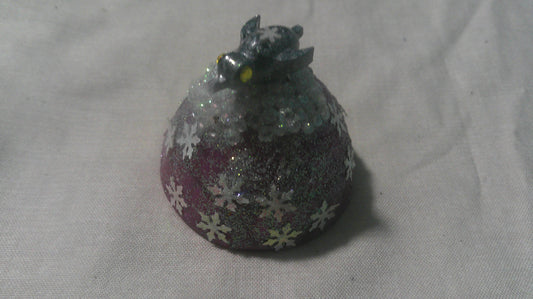 Handmade Resin Penguin on a Mountain Figurine