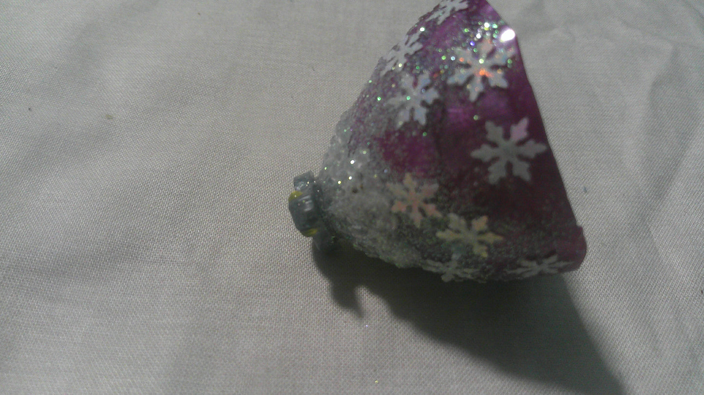 Handmade Resin Penguin on a Mountain Figurine