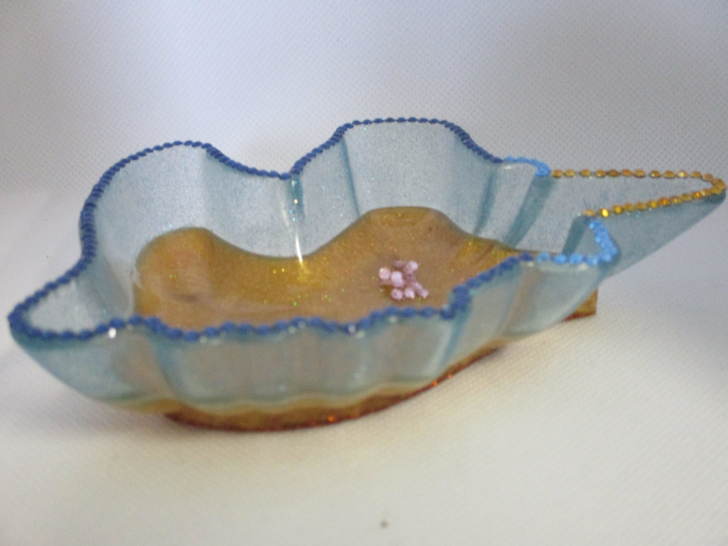 Handmade Unicorn Head Resin Dish with Crystal Drills - Trinket Storage