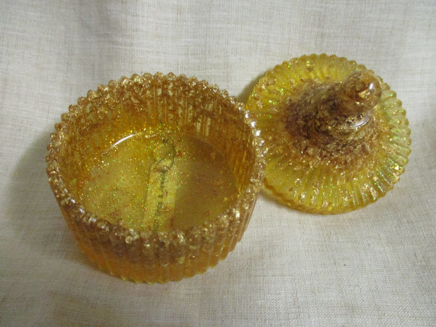 Handmade Gold Leaf Resin Jewellery Box - Luxury Storage