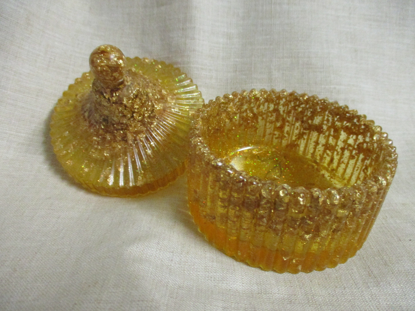 Handmade Gold Leaf Resin Jewellery Box - Luxury Storage