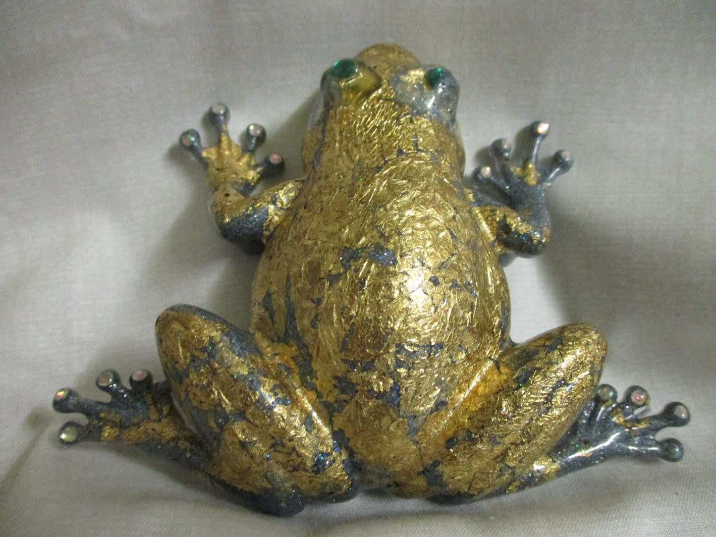 Gold Leaf Frog Resin Art
