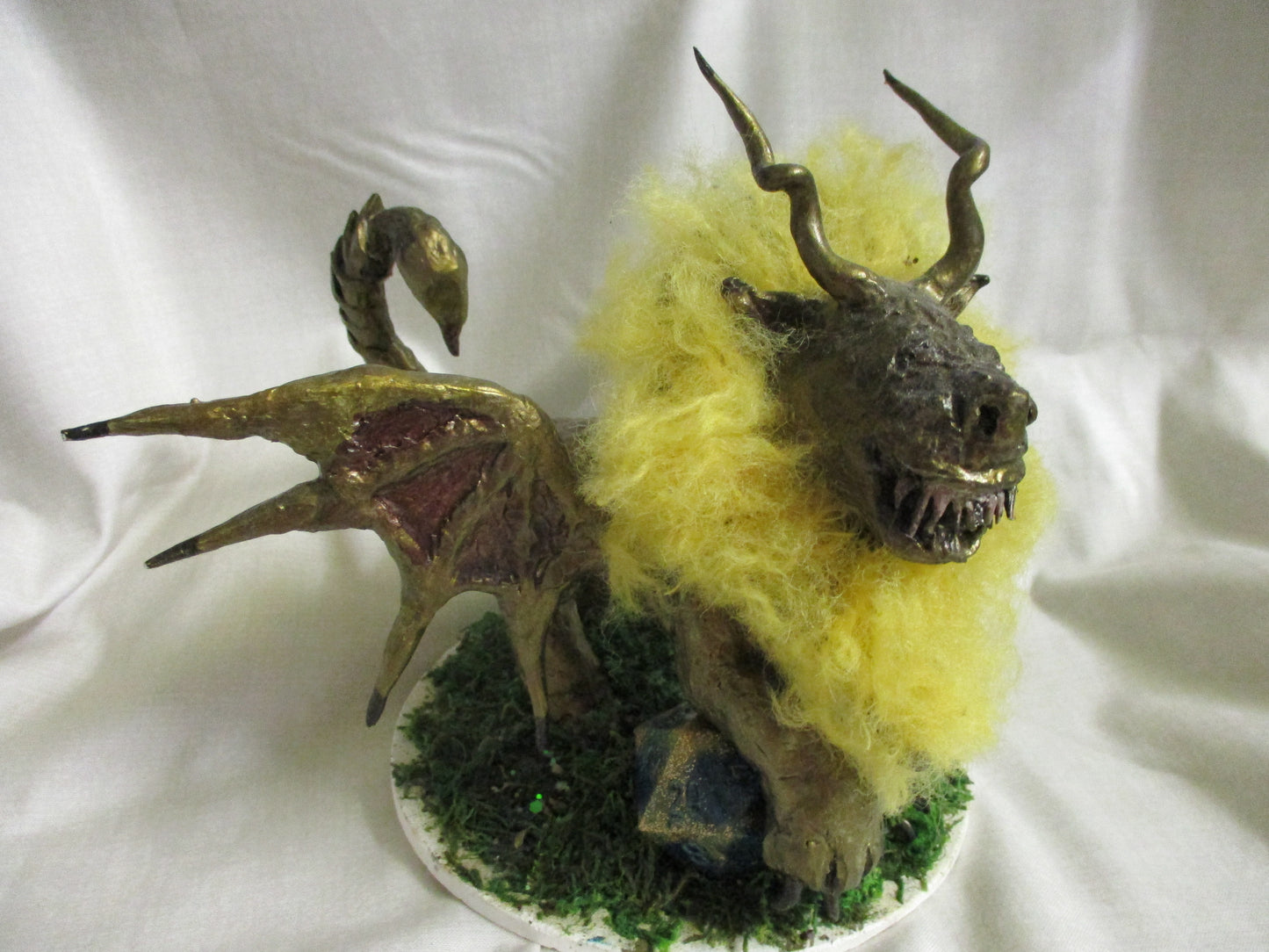 Handmade Manticore Clay Figurine - DND Tabletop Gaming Sculpture