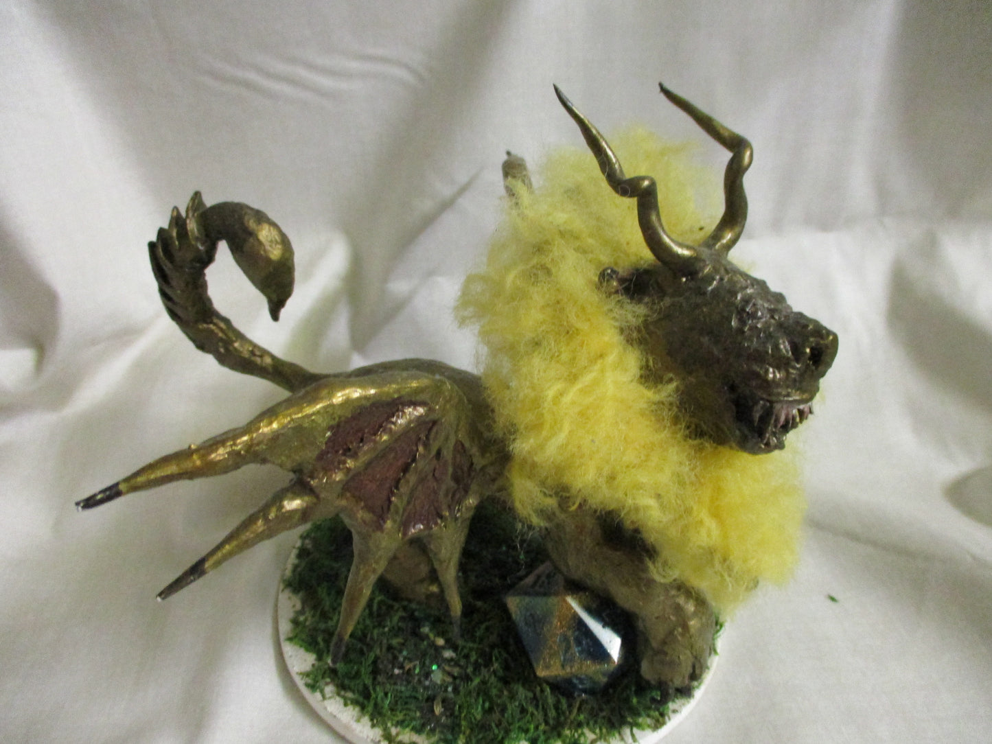 Handmade Manticore Clay Figurine - DND Tabletop Gaming Sculpture