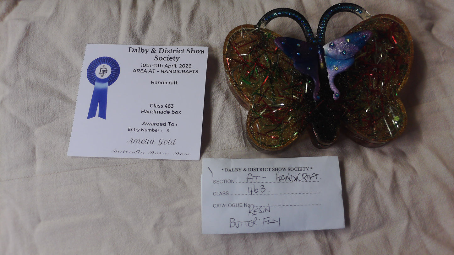 Handmade Resin Butterfly Jewellery Box — Award-Winning
