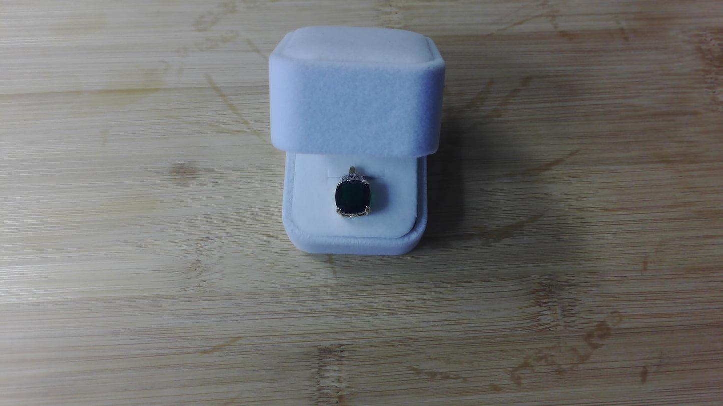 6.00CT Created Emerald & Diamond Pendant Necklace — 925 Sterling Silver